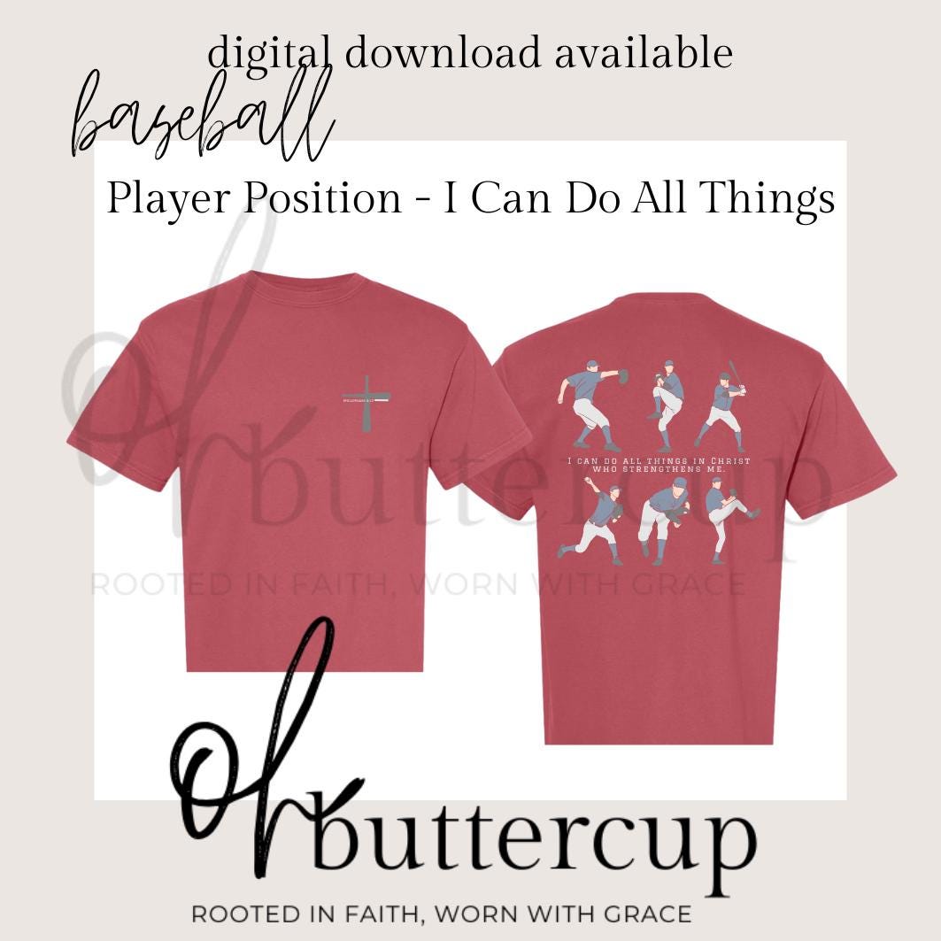 Christian Baseball Shirt - I Can Do All Things - Philippians 4:13 Faith-Based Sports Tee