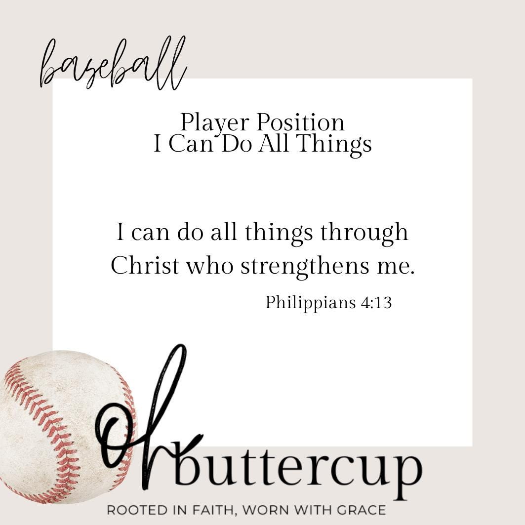 Christian Baseball Shirt - I Can Do All Things - Philippians 4:13 Faith-Based Sports Tee