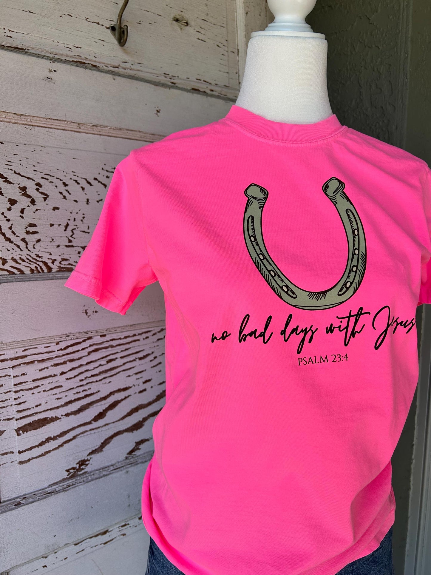 No Bad Days with Jesus, Lucky Horseshoe Shirt, Lucky Shirt, Script Font