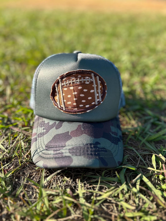 Polka Dot Football Patch Camo Hat