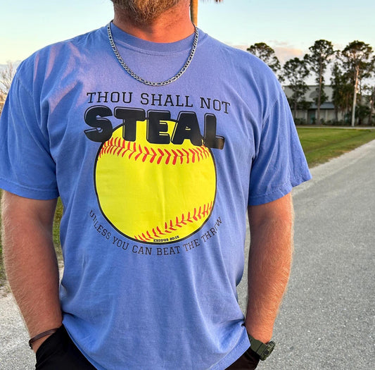 Softball : Thou Shall Not Steal Shirt -- Christian Softball, Faith Based Softball