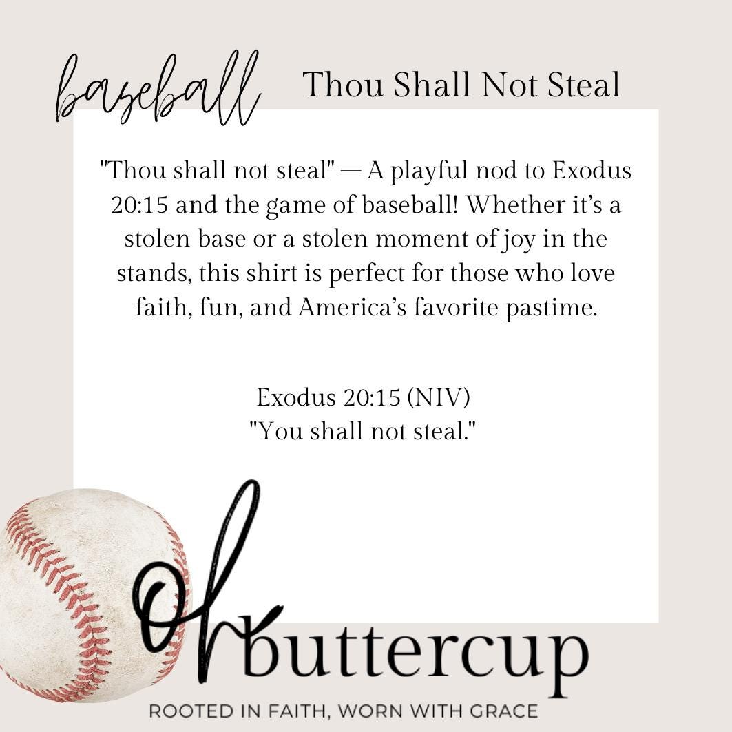 Baseball: Thou Shall Not Steal Shirt