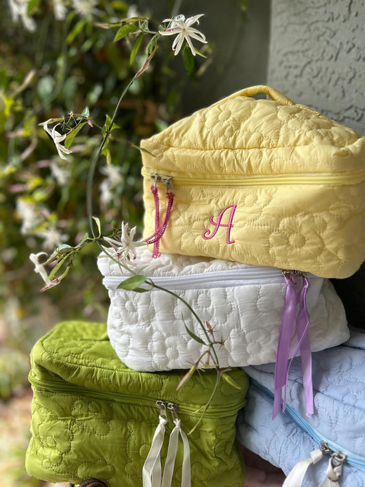 Personalized Makeup Bag, Single Initial Bag