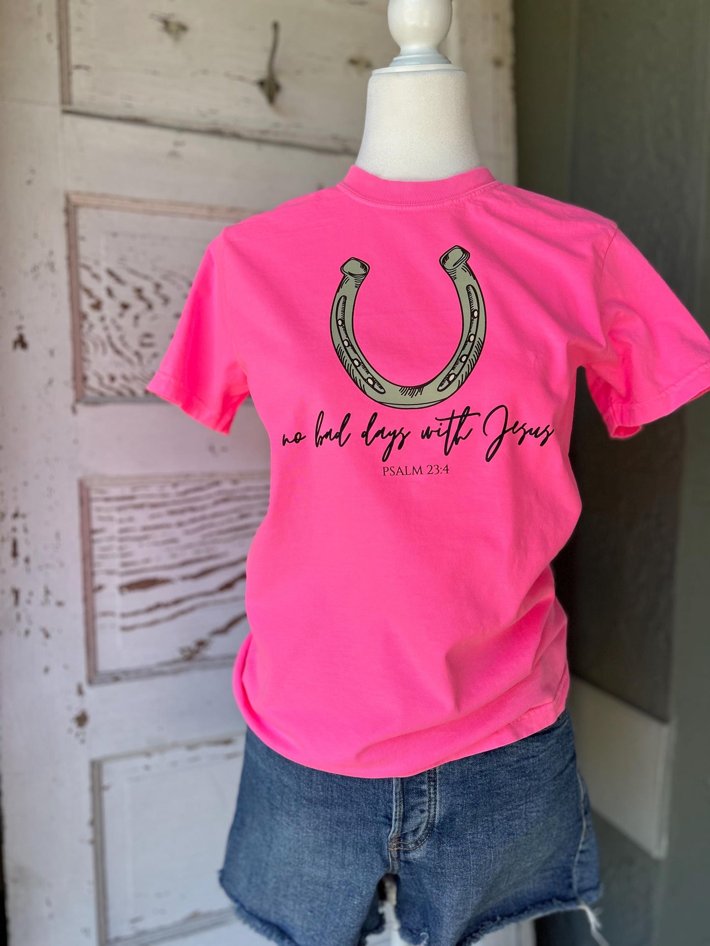 No Bad Days with Jesus, Lucky Horseshoe Shirt, Lucky Shirt, Script Font