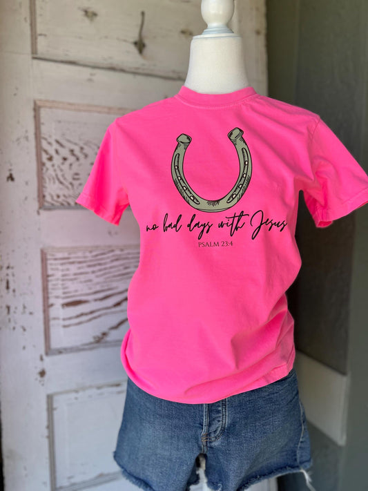 No Bad Days with Jesus, Lucky Horseshoe Shirt, Lucky Shirt, Script Font