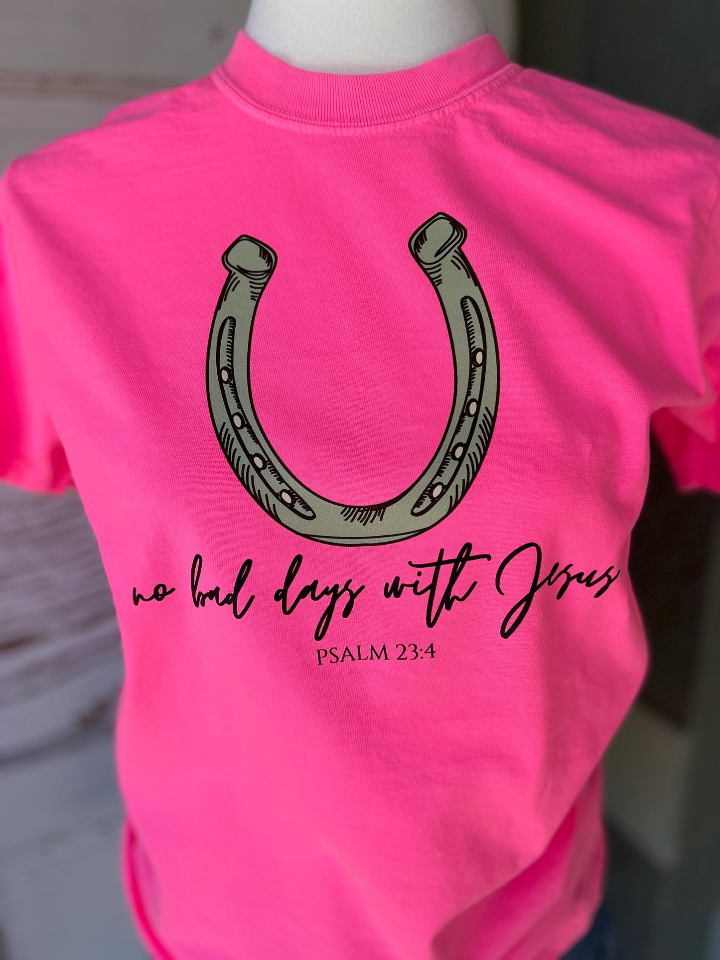 No Bad Days with Jesus, Lucky Horseshoe Shirt, Lucky Shirt, Script Font