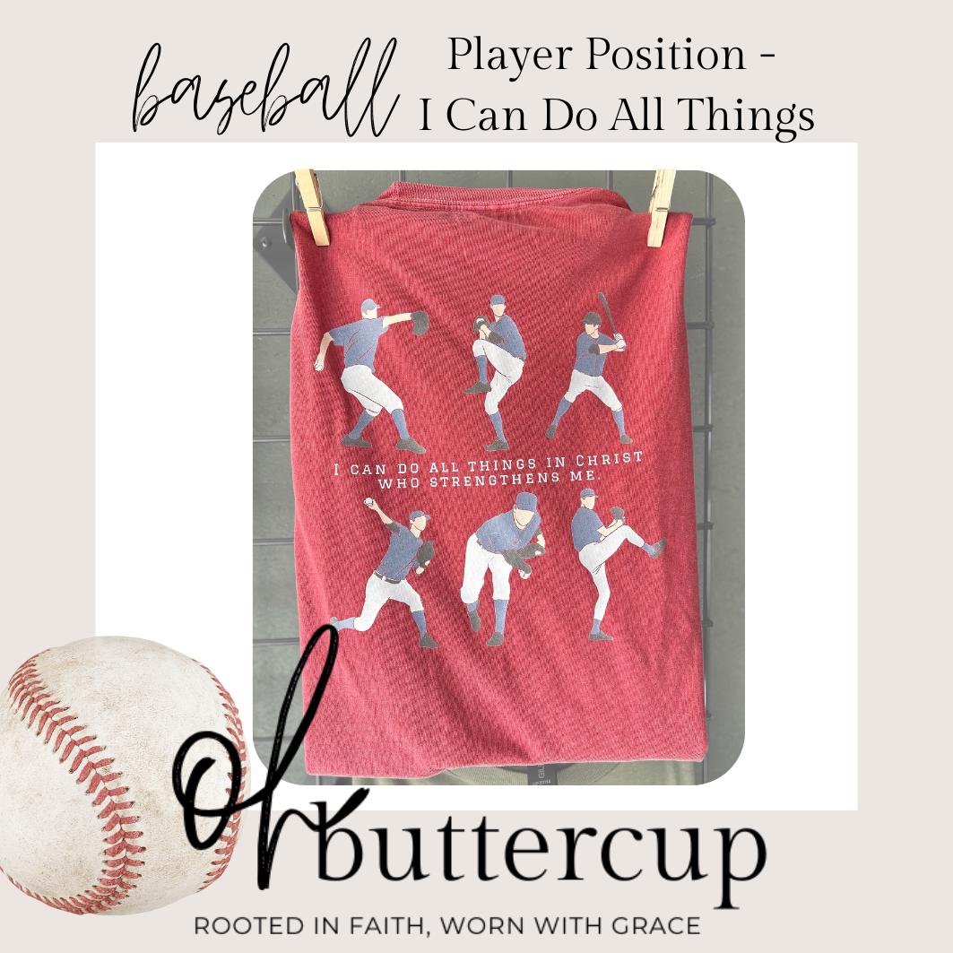 Christian Baseball Shirt - I Can Do All Things - Philippians 4:13 Faith-Based Sports Tee