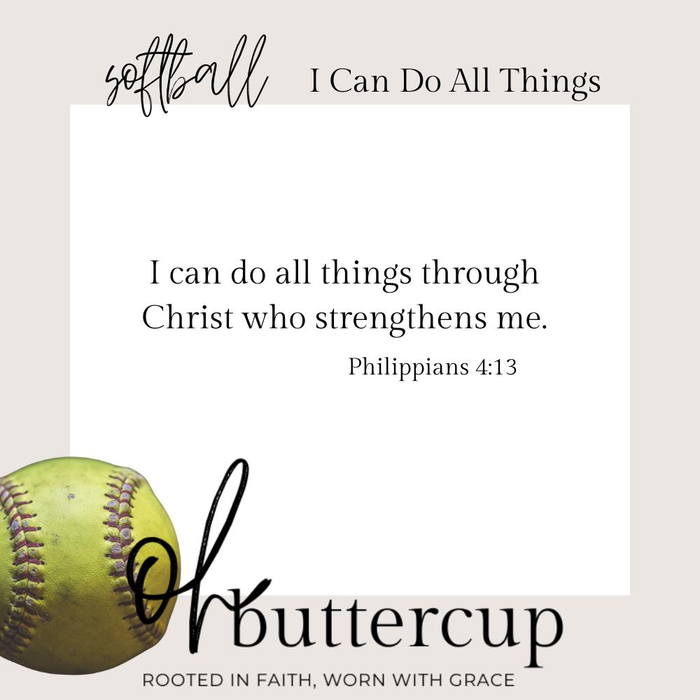 Christian Softball Shirt - I Can Do All Things on the Plate - Faith-Based Sports Tee