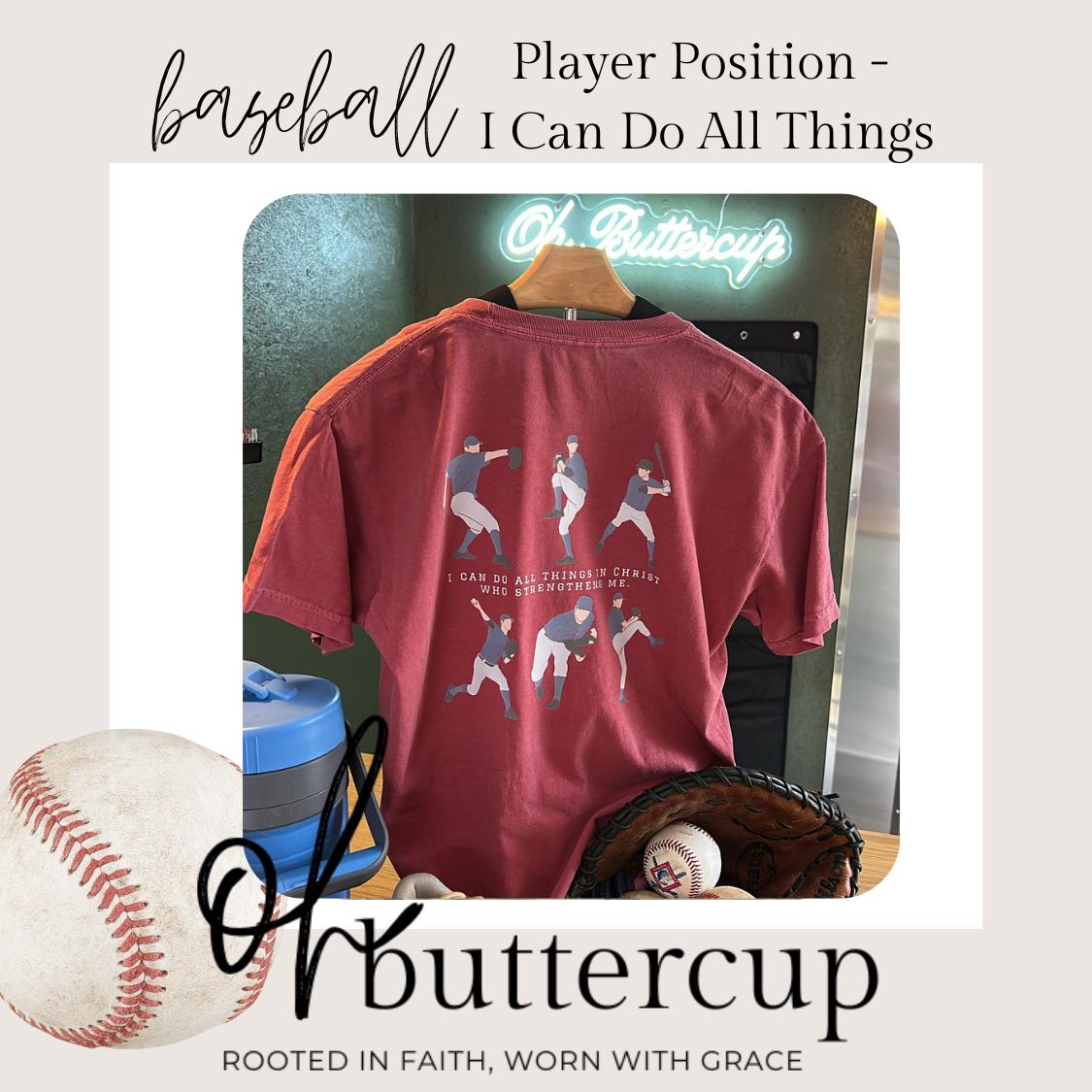 Christian Baseball Shirt - I Can Do All Things - Philippians 4:13 Faith-Based Sports Tee