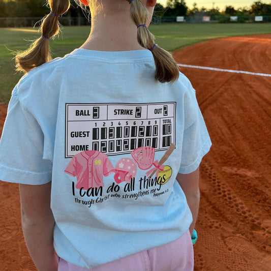 I Can Do All Things, Softball Shirt - Christian Faith-Based Sports Tee, Athlete Gift